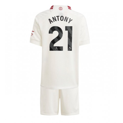 Dětský Fotbalový dres Manchester United Antony #21 2023-24 Třetí Krátký Rukáv (+ trenýrky)